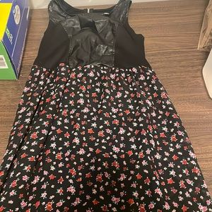 Black and rose flower dress